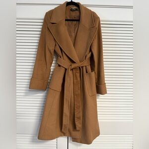 Lauren by Ralph Lauren Camel Belted Wool Blend Trench Coat. Size 16.